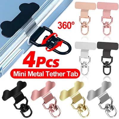 Upgrade Mini 360° Rotation Phone Lanyard Safety Connecter Piece Patch Metal Phone Tether Tab