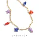 Collana con ciondolo a forma di pesce e stella marina in ceramica per donna, acciaio inossidabile