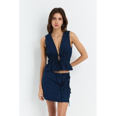 Sarong Mini Skirt With Bows