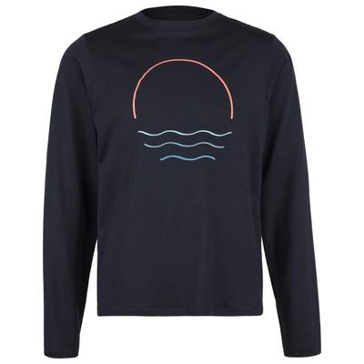 Stoic - Kid's Merino155 LaholmSt. Print L/S - Merinoshirt Gr 104 blau