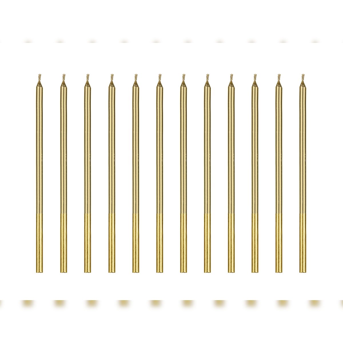 PartyDeco Geburtstagskerzen 14cm glatt 12er Set Kuchenkerzen Geburtstag Kerzen Torte Geburtstagskuchen Tortenkerzen Gold Image