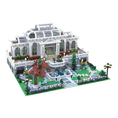 MOC Grand Botanic Palace Garten Modell Bausteine Europäischen Palast Kristall Garten Architektur Image