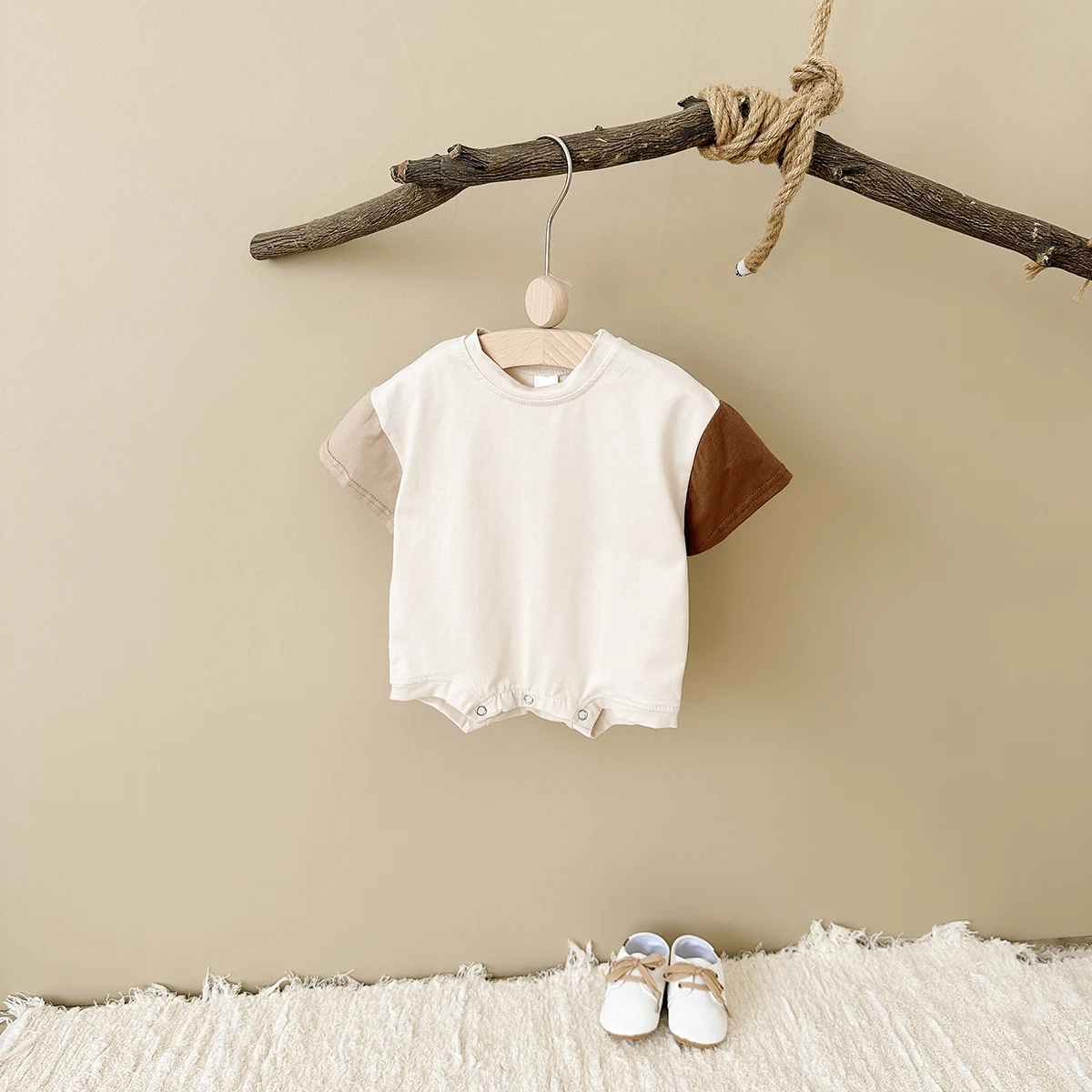 2023 sommer Neue Mode Overall Baby Jungen und Mädchen Neugeborenen Gradienten Spleißen Farbe Kurzarm Overall kinder Overall Image