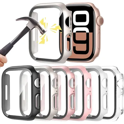 Glas + Abdeckung für Apple Watch Gehäuse 46 mm 42–44 mm 40 mm 45 mm 41 mm Stoßstange Displayschutzfolie iWatch Serie 10 9 8 7 6 5 4 SE Zubehör Image
