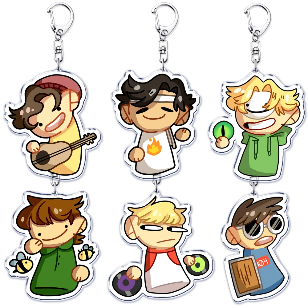 Hot Game Lover Video Streamer Schlüsselanhänger für Zubehör Tasche Wilbur Ruß Tommyinnit Tubbo Sapnap Schlüsselanhänger Gaming Gamer Fans Geschenke Image