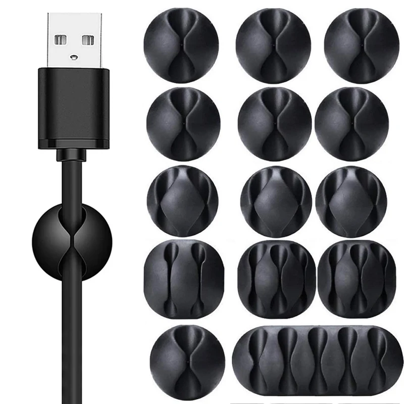 Kabelwickler Management Kopfhörer Kabel Organizer Draht Lagerung Silikon Ladegerät Halter Clips Kabelwickler für Home Office Desktop Image
