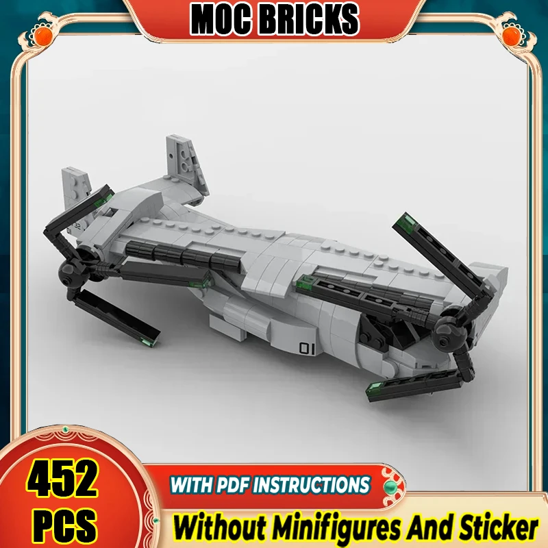Militär Serie Moc Bausteine Maßstab 1:72 V-22 Osprey Modell Technologie Flugzeug Ziegel DIY Montage Kämpfer Spielzeug Für Image