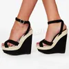 LAIGZEM Frauen Plattform Keil Pumpen Faux Wildleder Patchwork Höhe Erhöhen Sandalen Damen Schuhe Frau Zapatos Große Größe 45 48 50 52