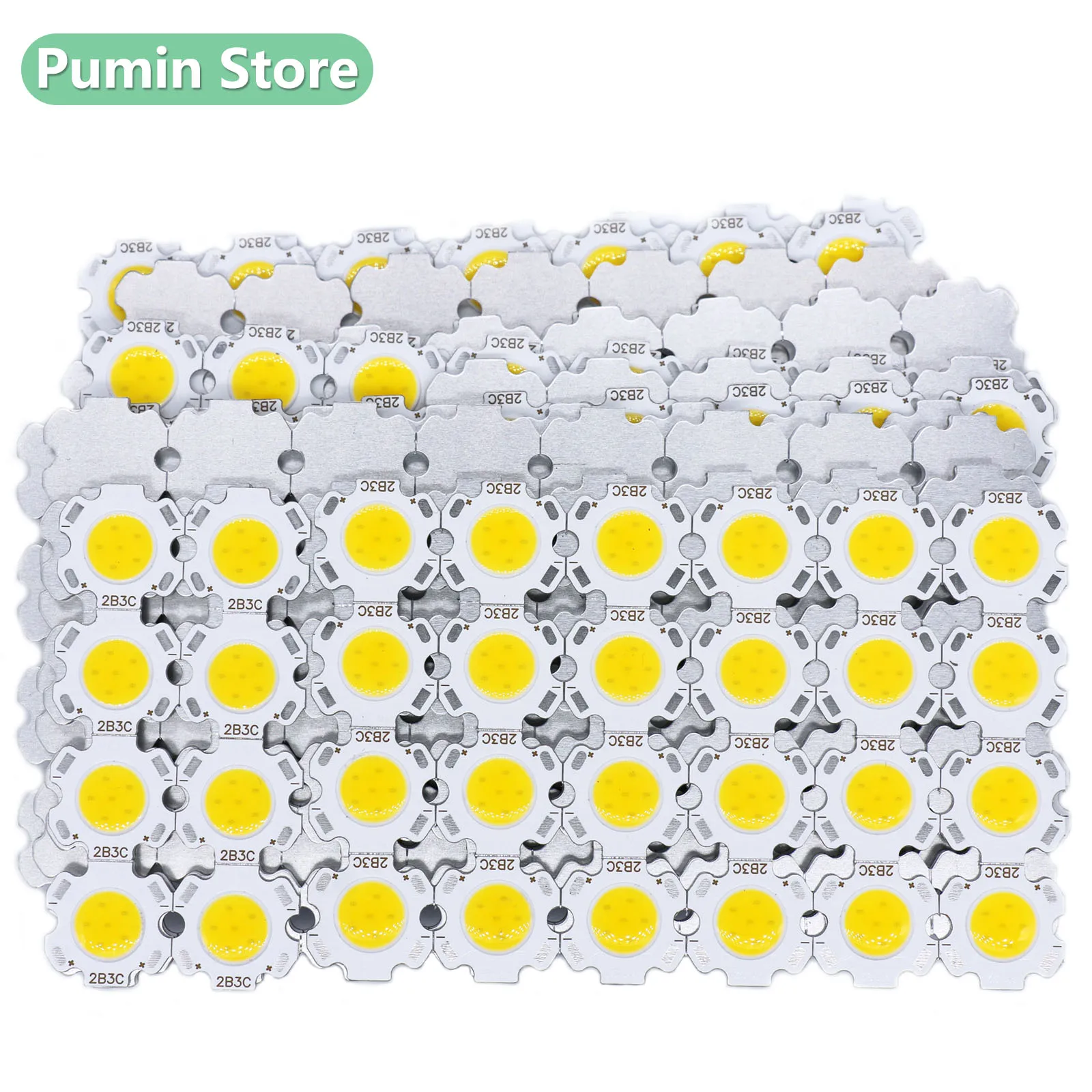 10/20/50 Stück LED-Chip-Scheinwerferperle, 3 W/5 W/7 W/10 W, warmweiß, neutral, sternförmig, Leuchtstoffröhre, Lichtquelle, Zubehör Image