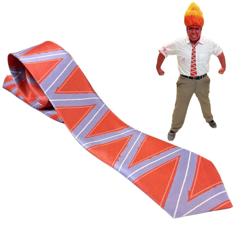Film Inside Cosplay Out 2 Cosplay Requisiten Anger Cosplay Krawatte Roleplay Rot Gedruckt Krawatten Krawatte Kostüm Zubehör Image