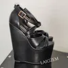 BERZIMER Frauen Sandalen Plattform Keile Peep Toe Pumps 17 CM High Heels Damen Handgemachte Party Schuhe Frau Große Größe 38 40 41 46 48