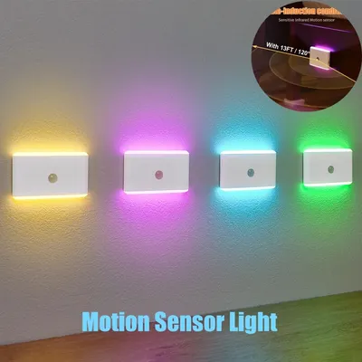 Night Light with Motion Sensor Indoor Bright LED Lamp 3 Modes Stair Lighting Dimmable LED Lights for Bedroom Cabinet Lamp