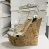 Olomm Neue Ankunft Frauen Plattform Sandalen Knöchel Riemen Keile Heels Offene spitze Schöne Silber Partei Schuhe UNS Plus Größe 5-20