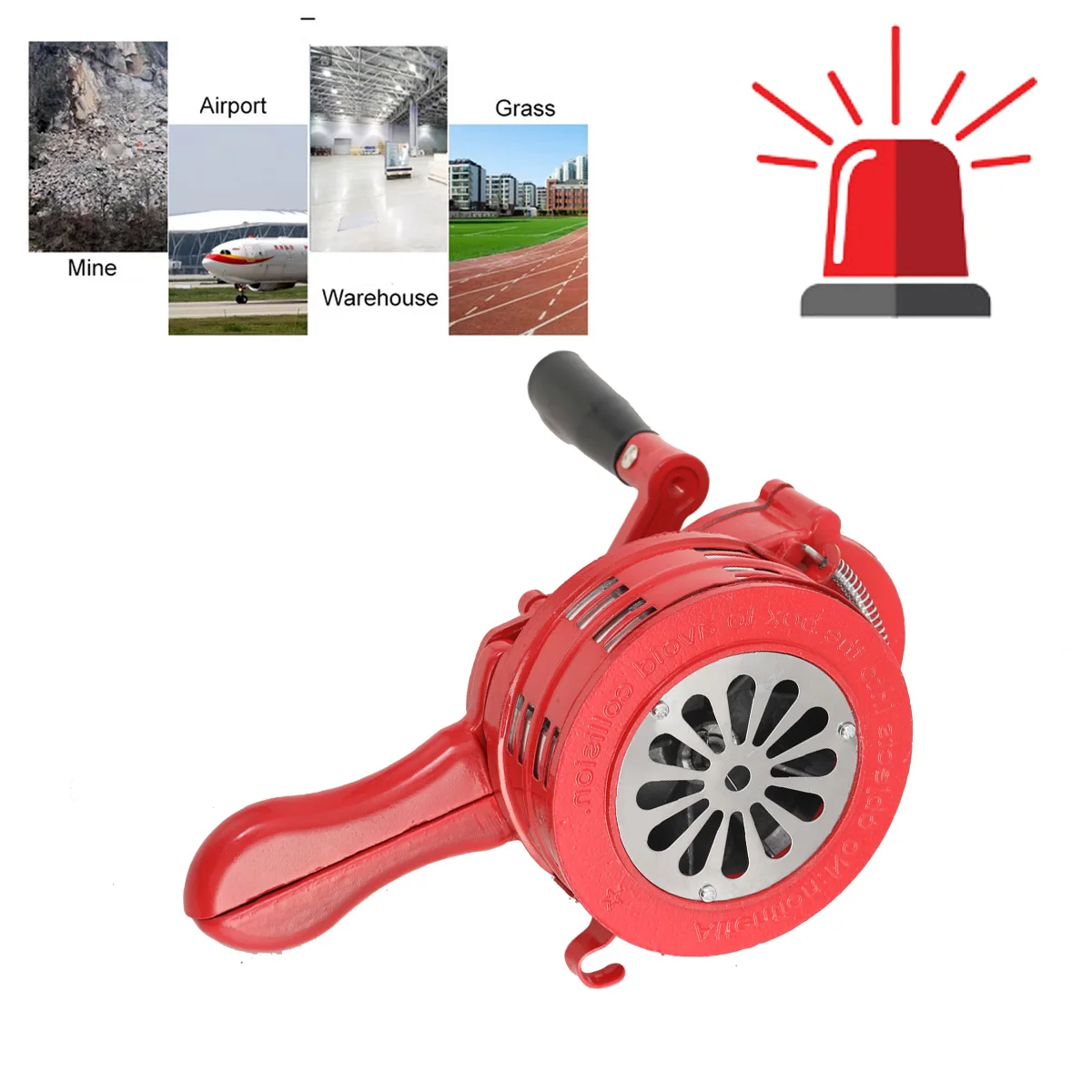 Handkurbel-Sirenenhorn, 110 dB, handbetrieben, Sicherheitsalarm, Luftabstandssirene, tragbare Sicherheit Image