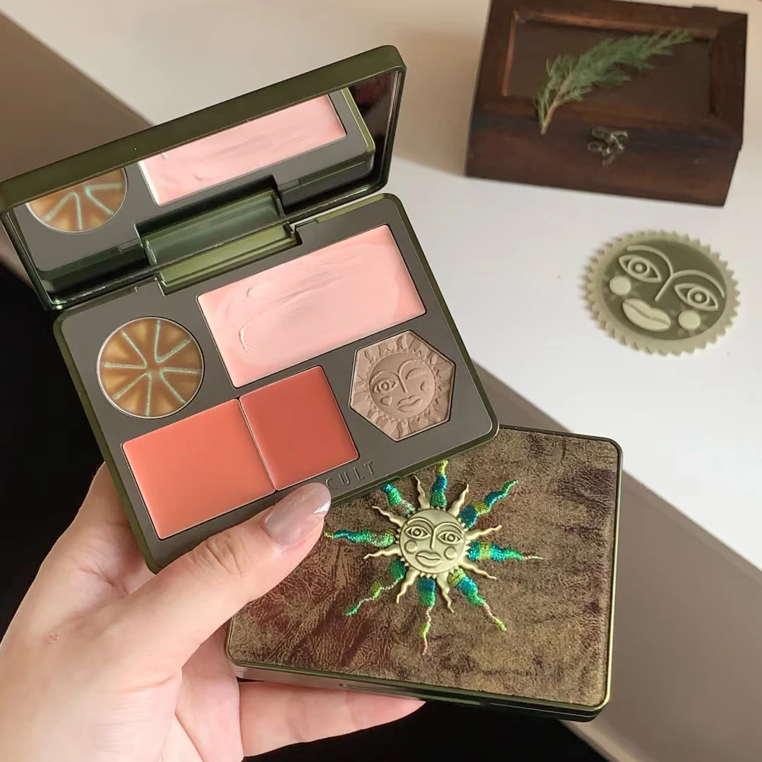 Makeup Girlcult All-in-One-Multifunktions-Gesichtspalette, Rouge, Textmarker, Kontur- und Bronzer-Puder und Creme für makelloses Glanz Image