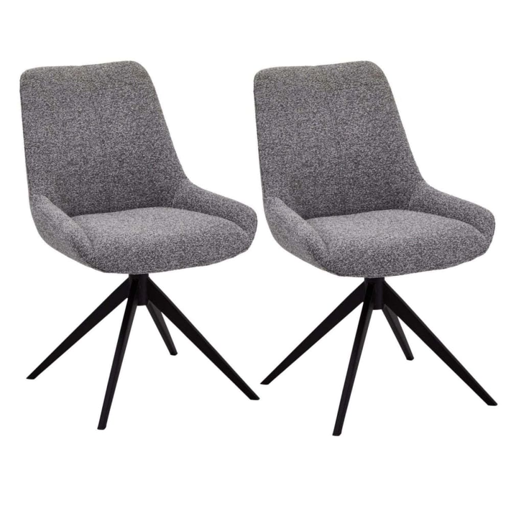 Lot de 2 chaises en tissu bouclé gris