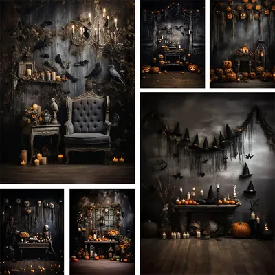 Mehofond Photography Background Vintage Halloween Scary Ghost Kids Birthday Party Cake Smash