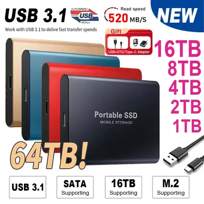 2025 New HD External Hard Drive 1TB Solid-state Portable SSD 2TB External hard drive High Speed HDD