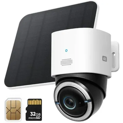 Hot Sellers.4G LTE Cam S330, 4K Cellular Solar Security Cameras Wireless Outdoor, Pan and Tilt, 4G