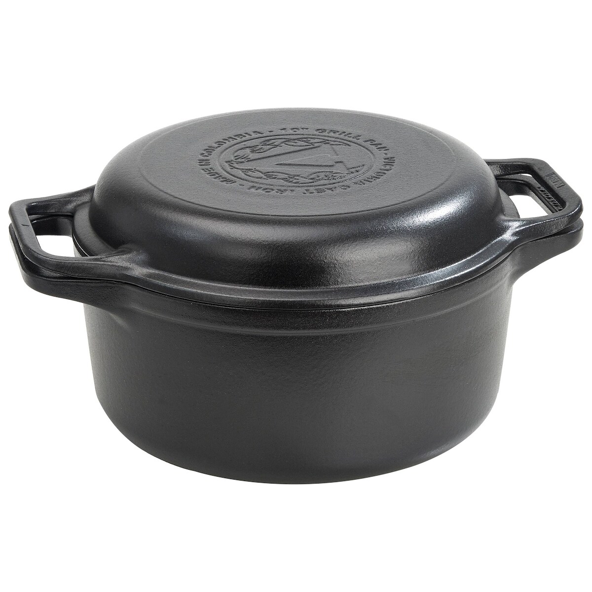Victoria Dutch Oven Induktion Gusseisen Emailliert 27cm Topf Brot Backen 5,7L, PTFE Frei, VIC-39585, Schwarz Image