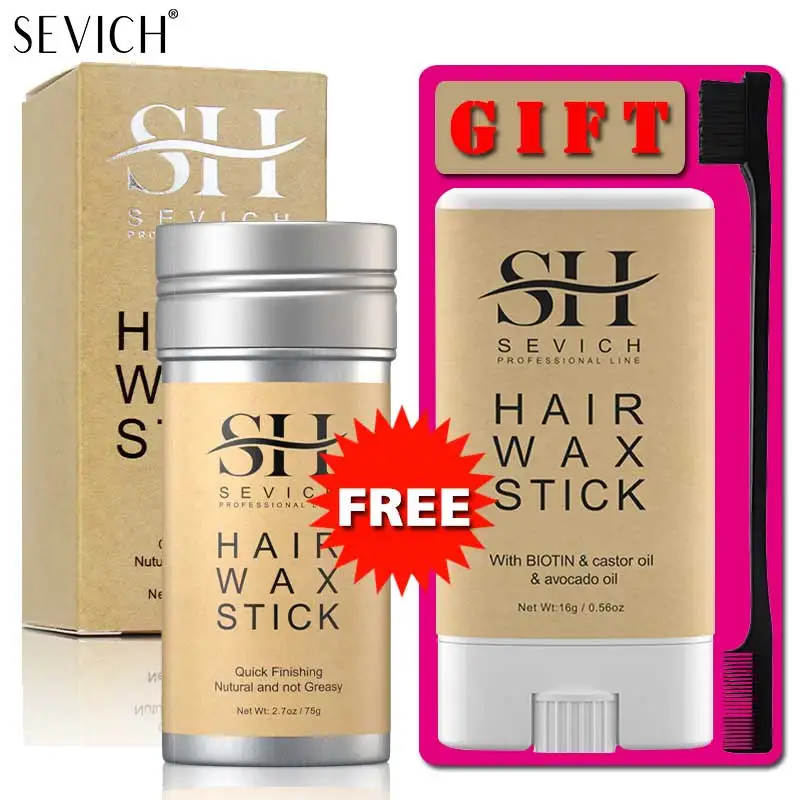 75g+16g Hair Wax Stick With Hair Comb Broken Hair Artifact Edge Control Hair Gel Fixed Fluffy Children Men And Women Styling Wax