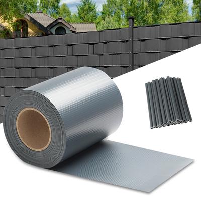 TEMU Privacy Strip 5000cm Pvc Dark Grey Wind Protection Strip Double With 40 Clips Image