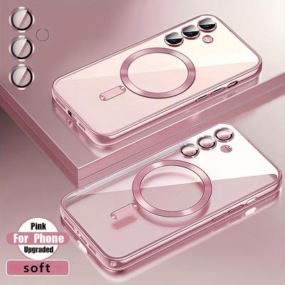 TEMU Magnetic Phone Case Featuring Lens Protector, Designed For Galaxy Models Including A36, A56, A26, A16, A55 5g, A35 5g, A15, A25, And A05s, Compatible With Wireless Charging. Image