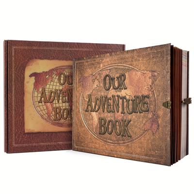 TEMU 180-page Photo Album Diy Handmade Memory Trip Diary Photo Album Diary , Anniversary Embosser Letter Holster, Wedding, Valentine's Day, Day Gifts Image