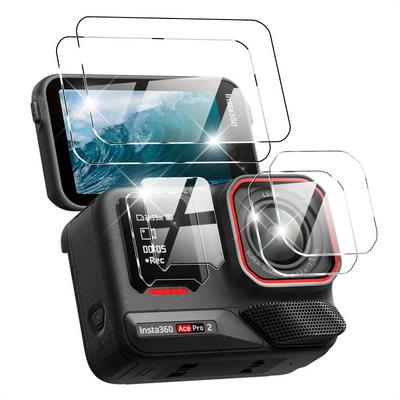 TEMU 6pcs 9h Hardness Tempered Glass Screen & Lens Protectors For 2 - , Camera Accessory Set, Glass Film, Protection Accessories Set Image