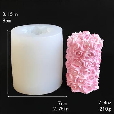 TEMU Diy Silicone Mold Rose/sunflower Column Round Candle Gypsum Diffuser Stone Clay Decoration Mold Image