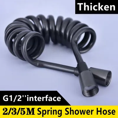 New 1.5/2/3/5M Spring Flexible Retractable Hose For Showerhead Toilet Bidet Water Pipe Plumbing Bath Spiral Flexible Shower Hose