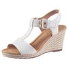Sandalette GABOR "MILANO", Damen, Gr. 39, weiß, Kalbsleder, klassisch, Schuhe, Blockabsatz, Sommerschuh, Sandale mit Absatz in Korkoptik