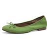 Ballerina TAMARIS, Damen, Gr. 40, grün (apfelgrün), Ziegenveloursleder, Textil, modisch, Schuhe, Blockabsatz, Businessschuh, Schlupfschuh mit süßer Zierschleife