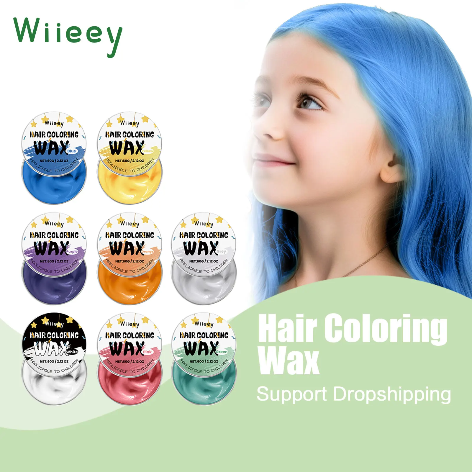 8-Farben-Haarfarbe für Kinder, Wachs, temporäre Haarfarbe, reduziert die Kopfhaut, stimuliert Trockenheit, tägliche Party, Rollenspiel, farbige Haarfärbemittel Image