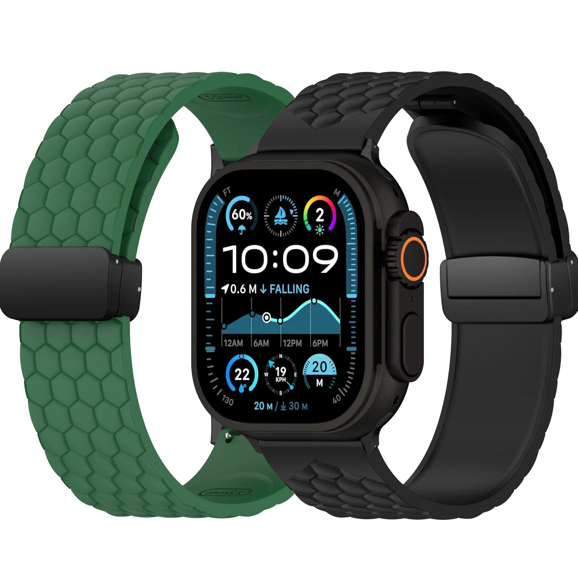 Silikonarmband für Apple Watch Band Ultra 49 mm 44 mm 45 mm 46 mm 42 mm Serie 10 9 8 7 6 Magnetschnalle Handgelenk Armband Correas Image