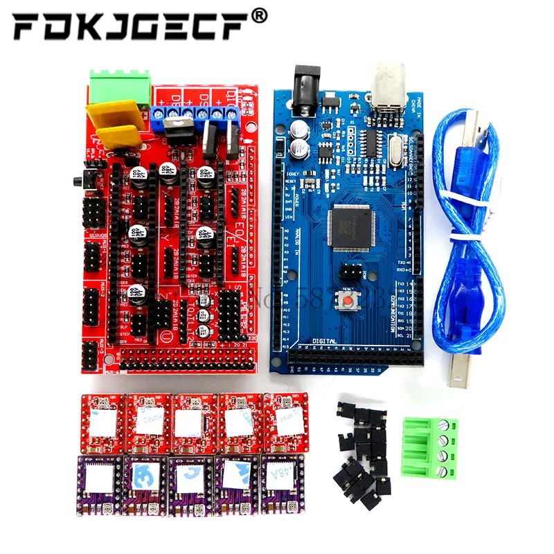 3D-Drucker 1x Mega 1,4 R3 Rampen Bedienfeld 5 stücke drv8825/a4988 Schrittmotor antrieb Träger Reprap für 3D-Drucker Kit Image