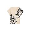 TOM TAILOR Damen T-Shirt mit Print, beige, Uni, Gr. XS