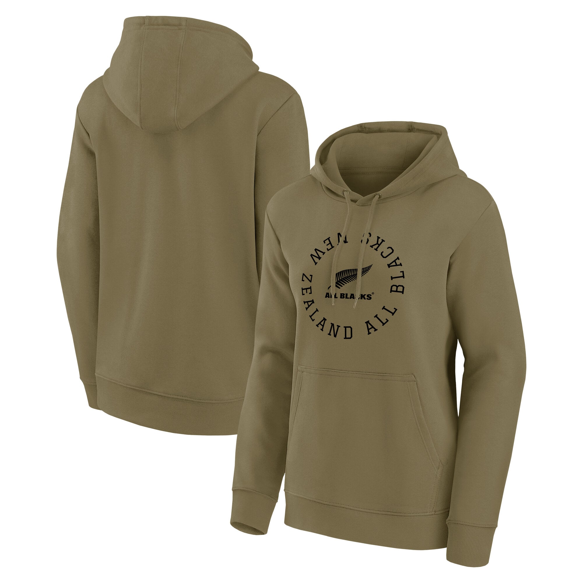 All Blacks Kapuzenpullover mit Loop-Logo-Grafik – Khaki – Damen