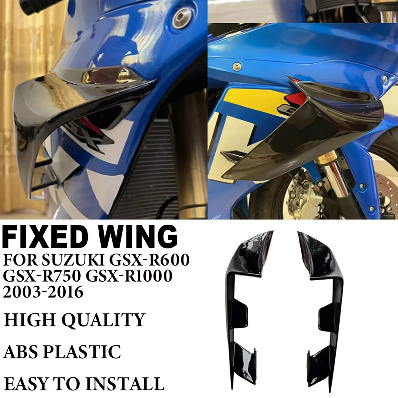 Motorrad Starrflügel Spoiler Für Suzuki GSX-R600 GSXR600 GSX-R750 GSXR750 GSX-R1000 GSXR1000 2003-2016 Pneumatische Flügel Querruder Image