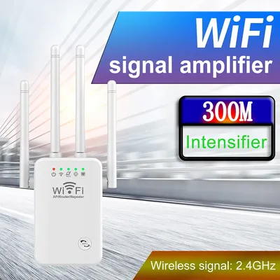 WiFi Extenders Signal Booster 2.4 GHz Wireless Internet Repeater 300Mbps 4 Antenna Long Range for