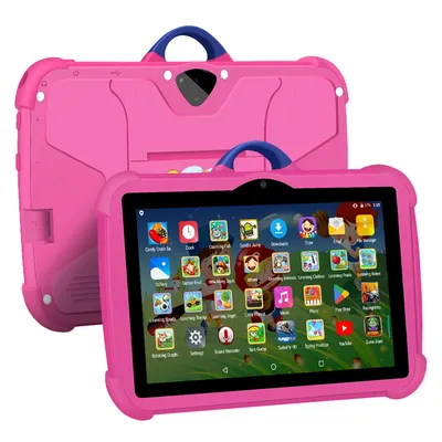 New Cartoon Pattern Kids Tablet 7 Inch Quad Core 4GB RAM 64GB ROM Android Learning Education Games