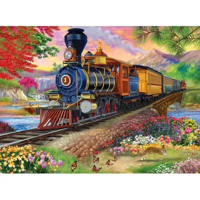 Scenic Steam Engine Paper Puzzle 300 500 1000pcs Jigsaw Puzzles for Bedroom Livingroom Relaxation