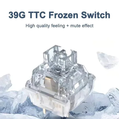 TTC Frozen Silent Switch V2 Mechanical Keyboard Mute Linear Switches 39 gf 3 Pins RGB Transparent