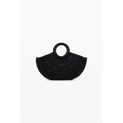 Medium circular raffia bag