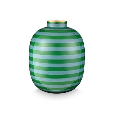 Dekovase PIP STUDIO "Vase", grün (grün, weiß), B:25cm H:31cm T:25cm Ø:25cm, Metall, Vasen Image