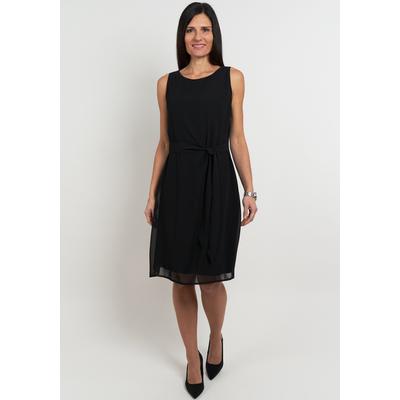 Chiffonkleid SEIDEL MODEN, Damen, Gr. 36, N-Gr, schwarz, Web, Obermaterial: 100% Polyester. Futter: 95% Viskose, 5% Elasthan, unifarben, casual, normal knielang, Rundhals, Kleider, mit Stoffgürtel, MADE IN GERMANY Image