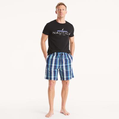 Nautica Men's Plaid Sleep Short Estate Blue, XL