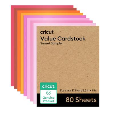 Cricut Value Cardstock | Sunset Sampler | 8.5 in x 11 in | 80 Count