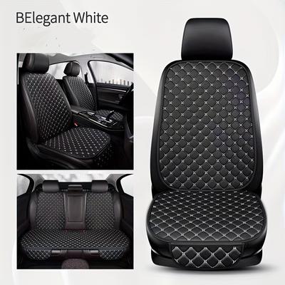 TEMU Premium Pu Seat Cushion, Diamond Embroidery, Universal Car Seat Cover Set, 7pcs, Non-slip And Wear-resistant, Use, Enhances Driving , In Image