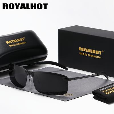 TEMU Royalhot Polarized Aloy Rectangle Frame Casual Glasses Driving Glasses Shades Oculos Masculino Image